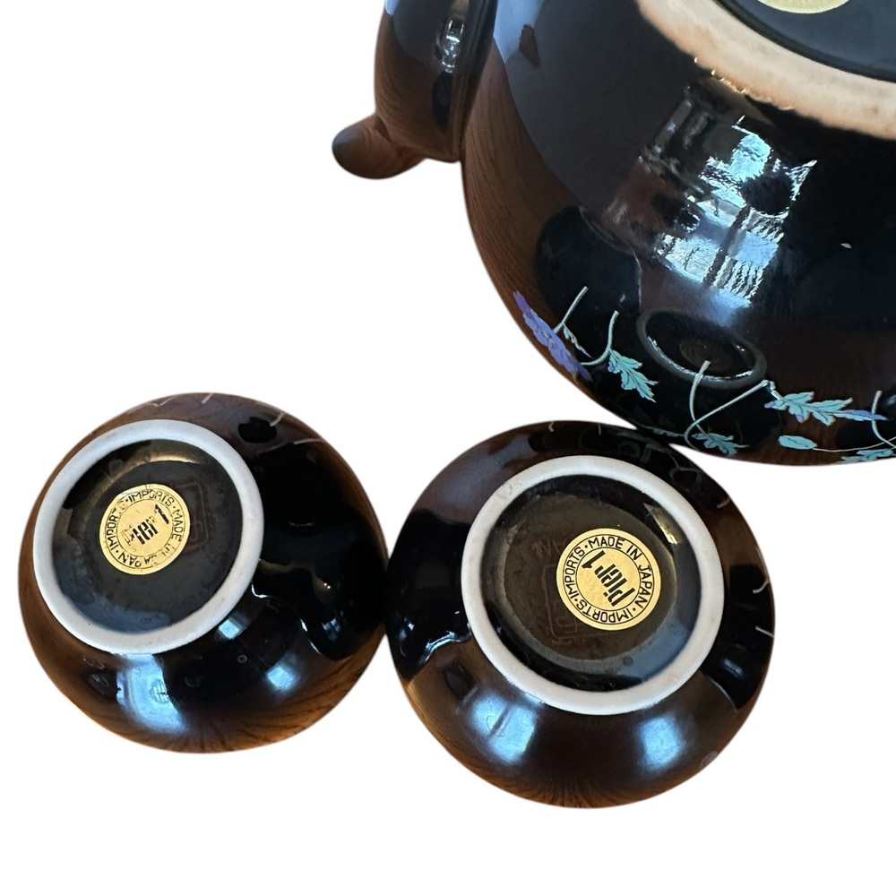 Elegant Floral Black Tea Set with Bamboo Handle - Picture 8 of 12